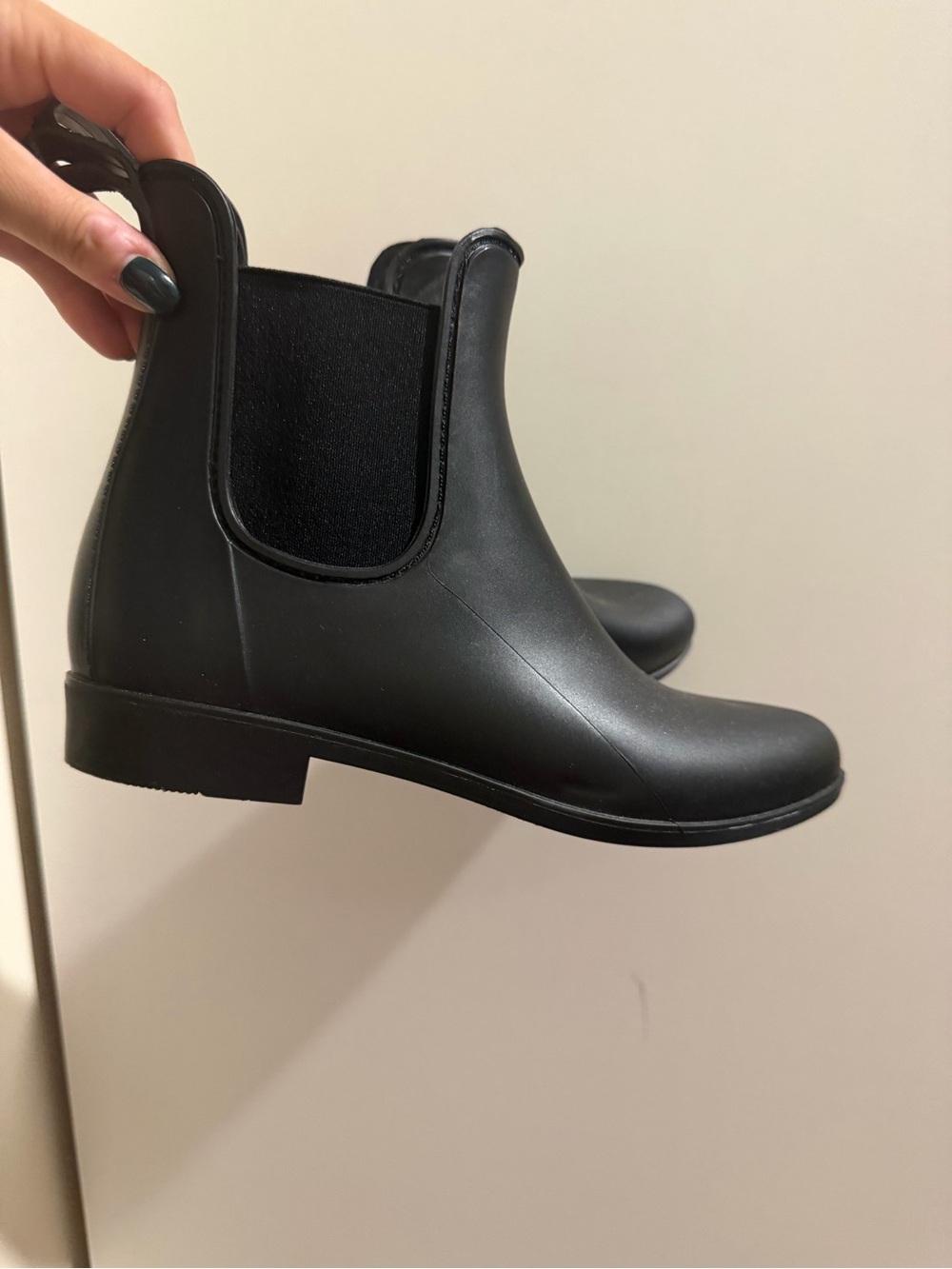 Women's Black Chelsea Rain Boots - Classic Waterproof Ankle Boot